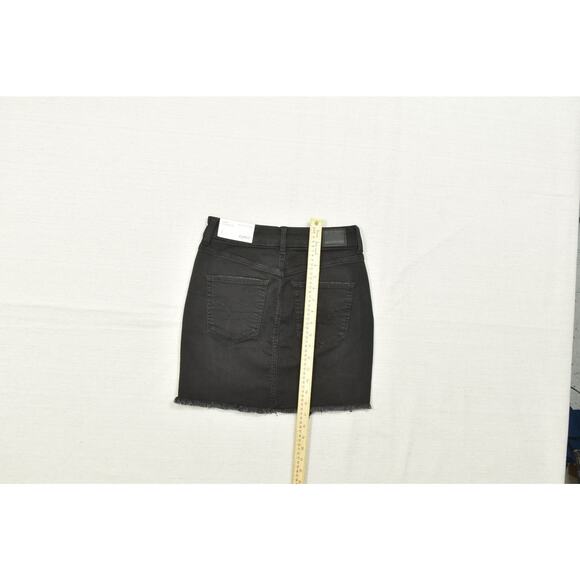American Eagle Curvy Hi-Rise Mini Denim Skirt Black Size 2 Distressed NEW - Picture 5 of 8